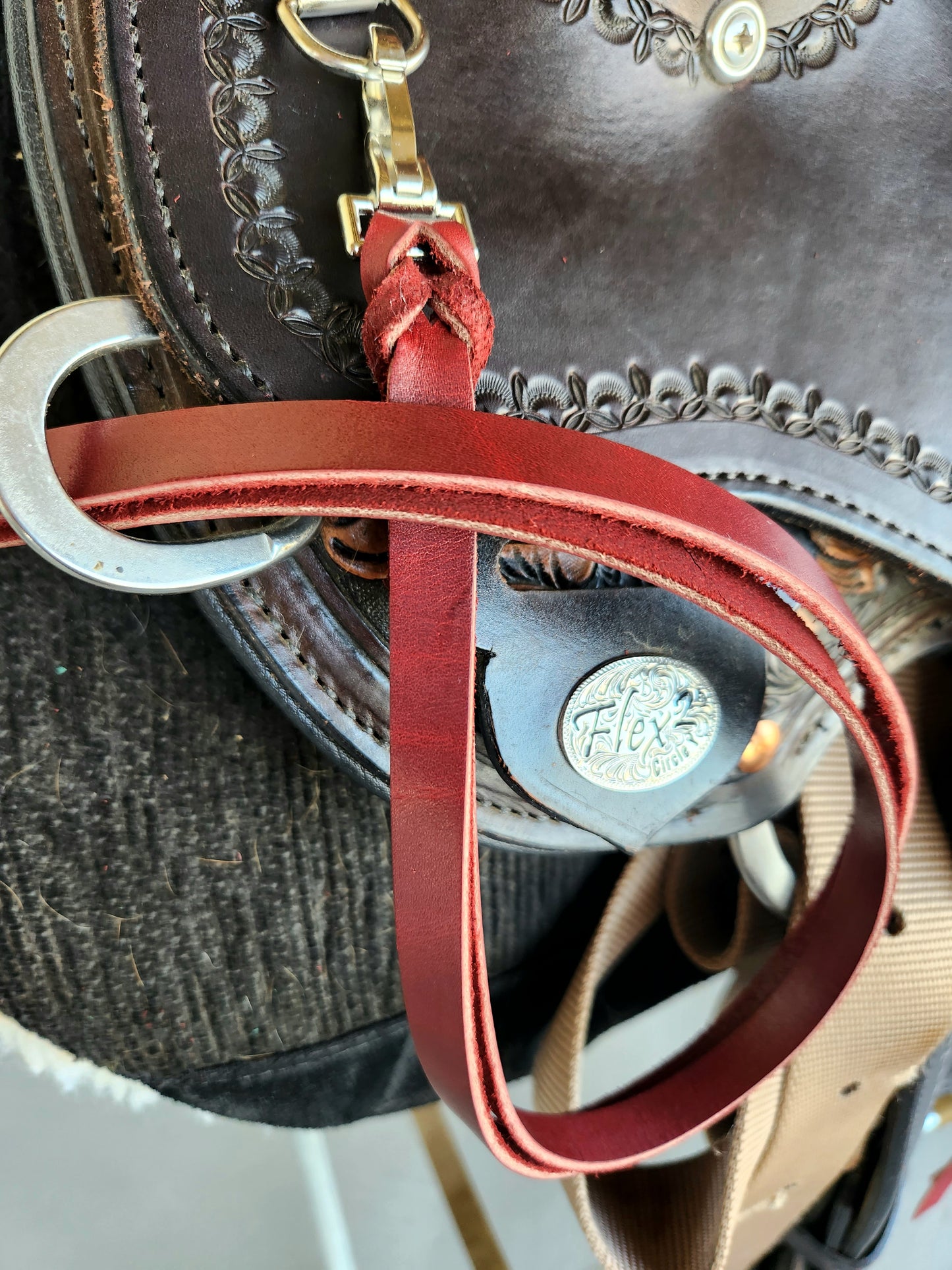 Burgundy Latigo Saddle Strings