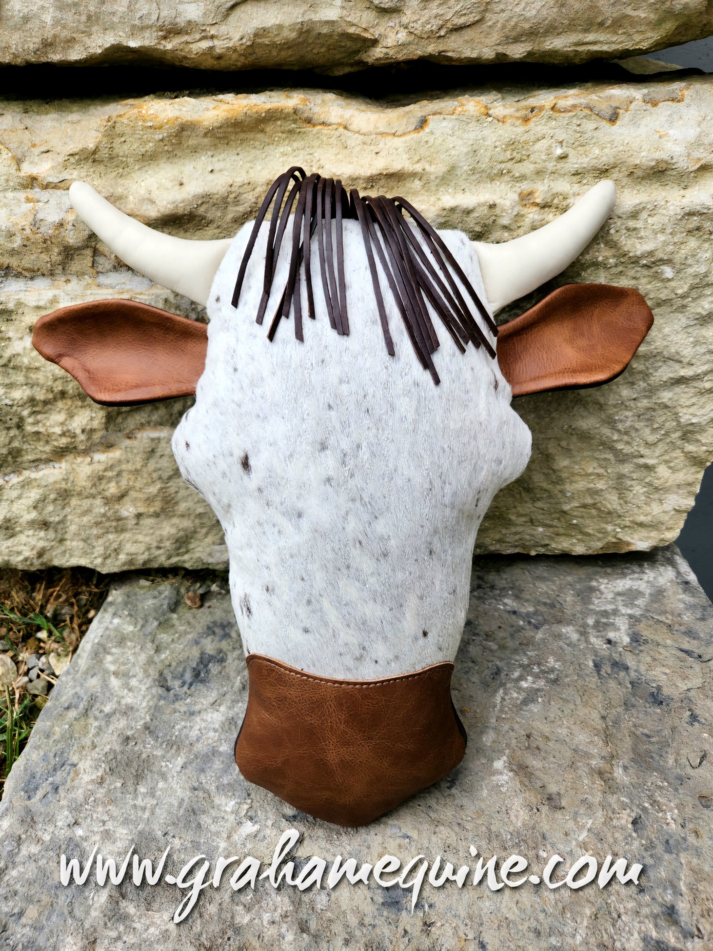 Cow Pillow- Salt & Pepper w/ Dk. Brown