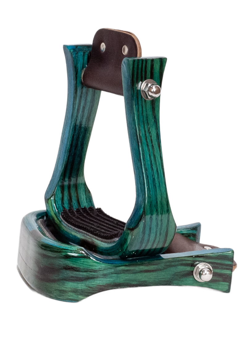 2" Wooden Stirrup TURQUOISE