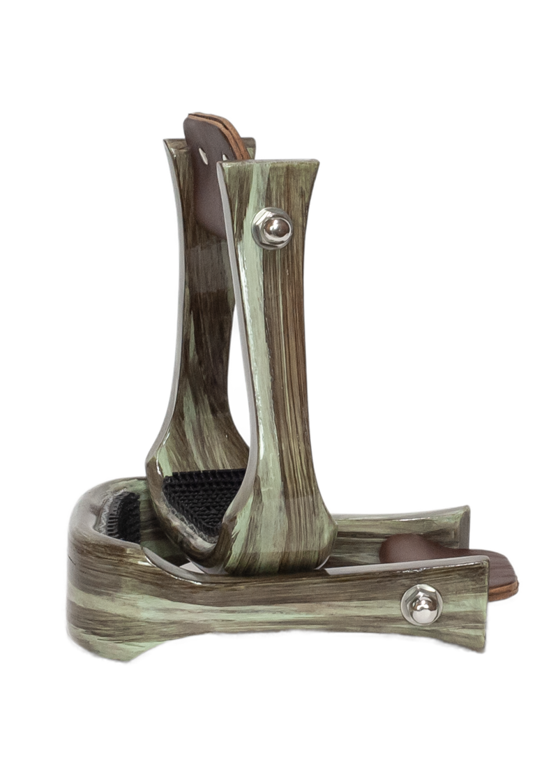 2" Wooden Stirrup LT GREEN