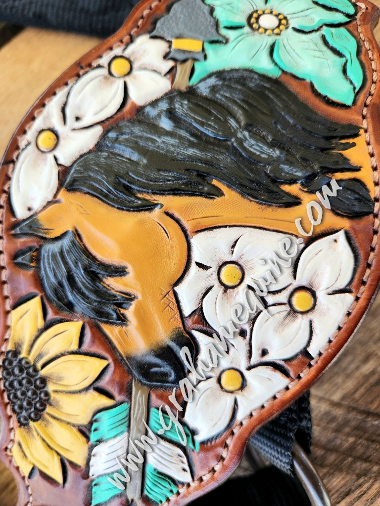 Buckskin Horse Head Halter