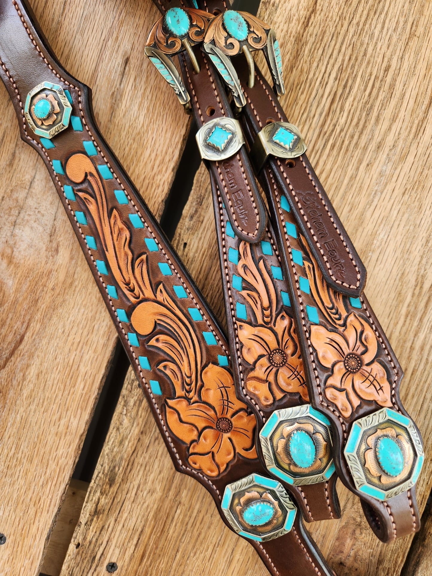 GE Signature Set- Floral Turquoise & Buckstitch