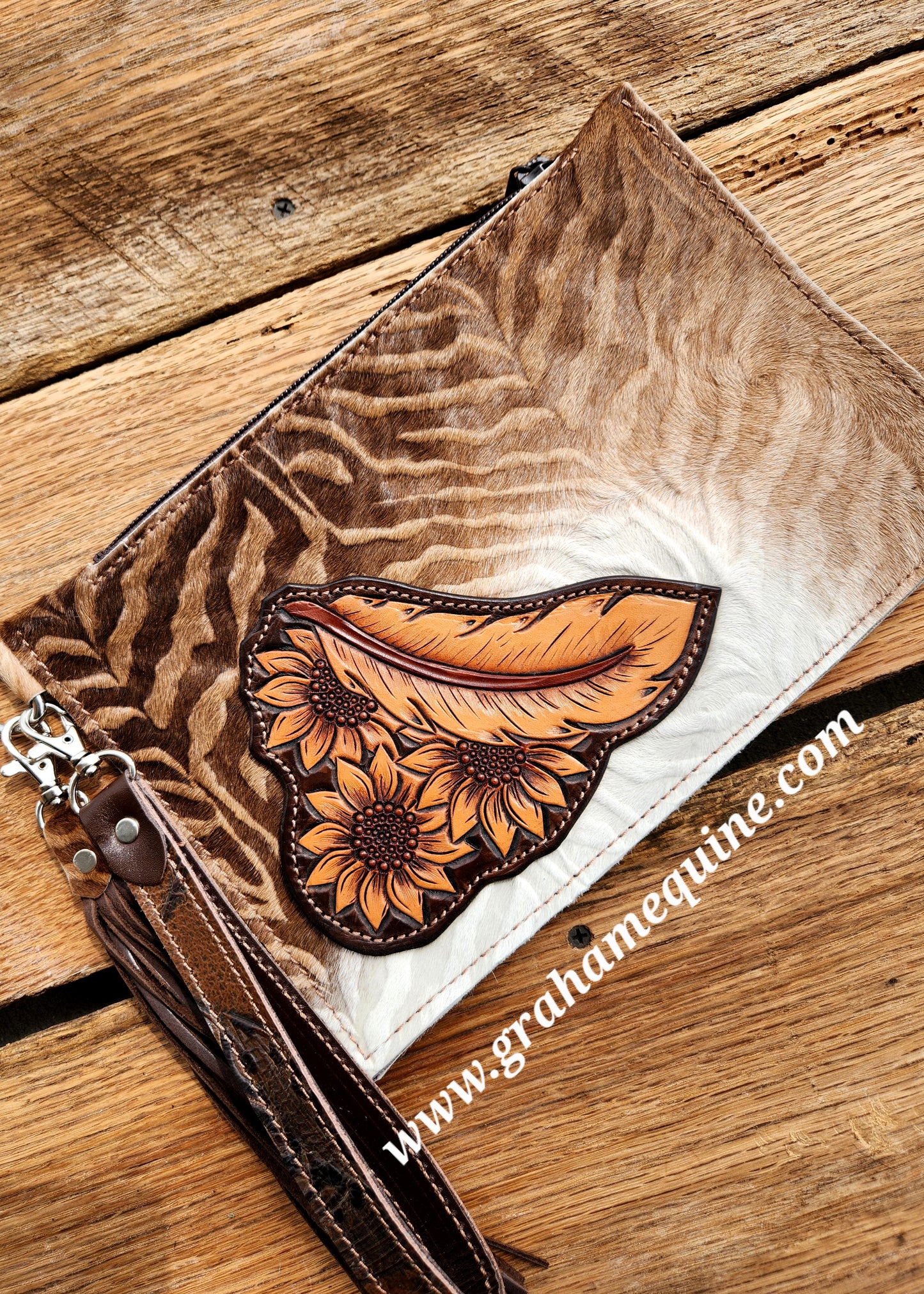 Small Leather Clutch/ Money Bag 10"x6.5"