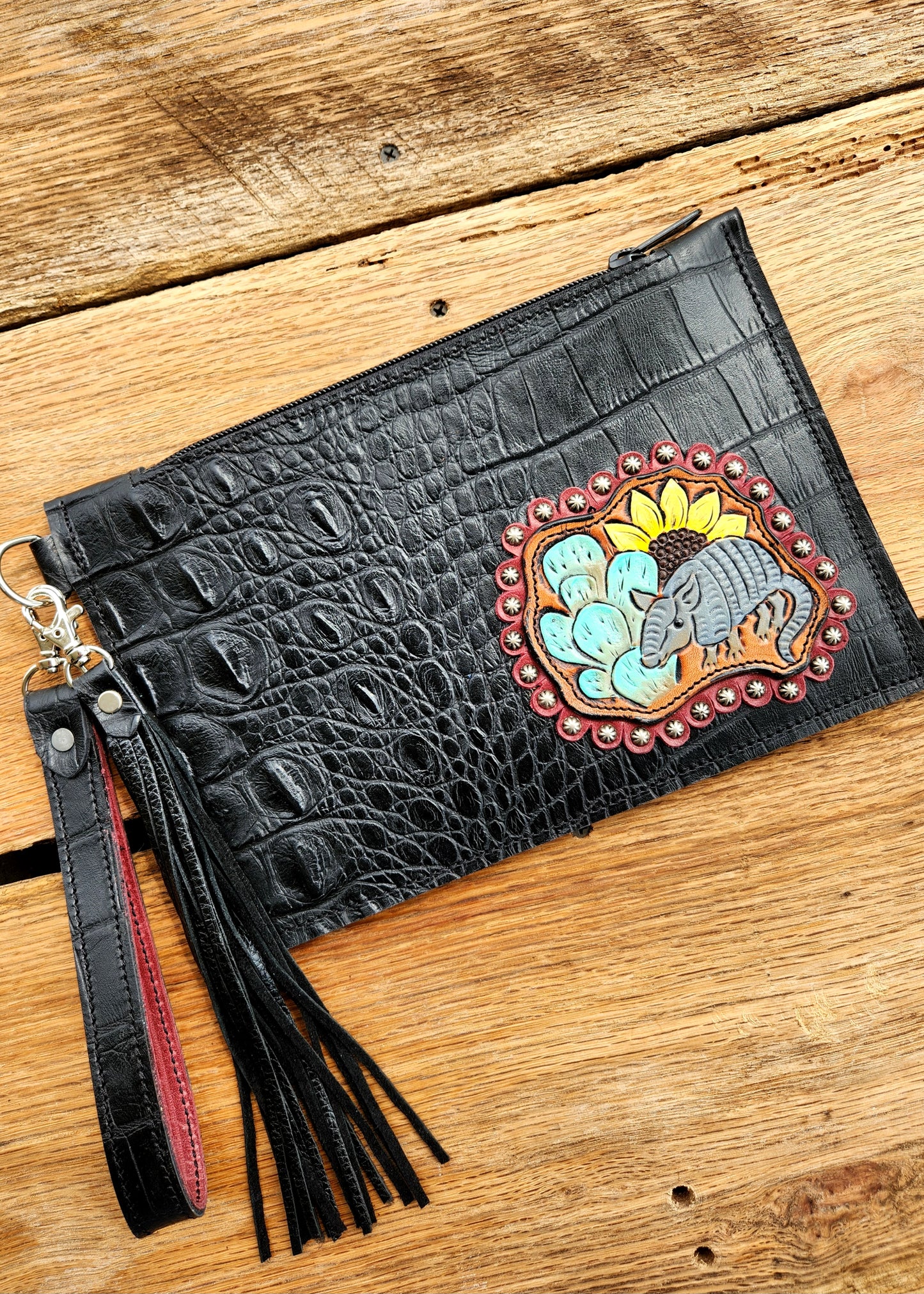 Small Leather Clutch/ Money Bag 10"x6.5"