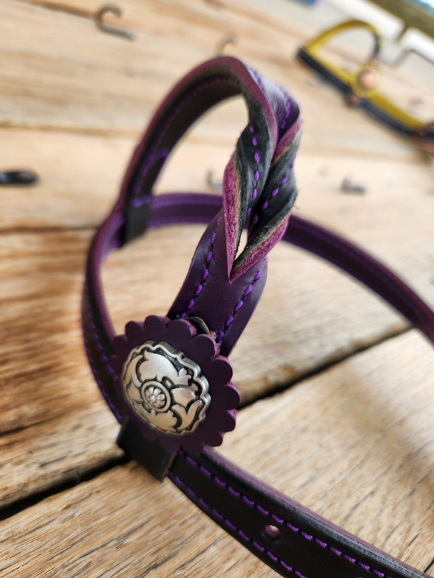Purple & Black One Ear
