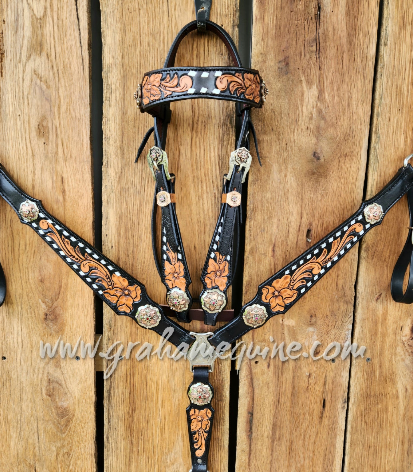 GE Signature set- Black Floral Buckstitch