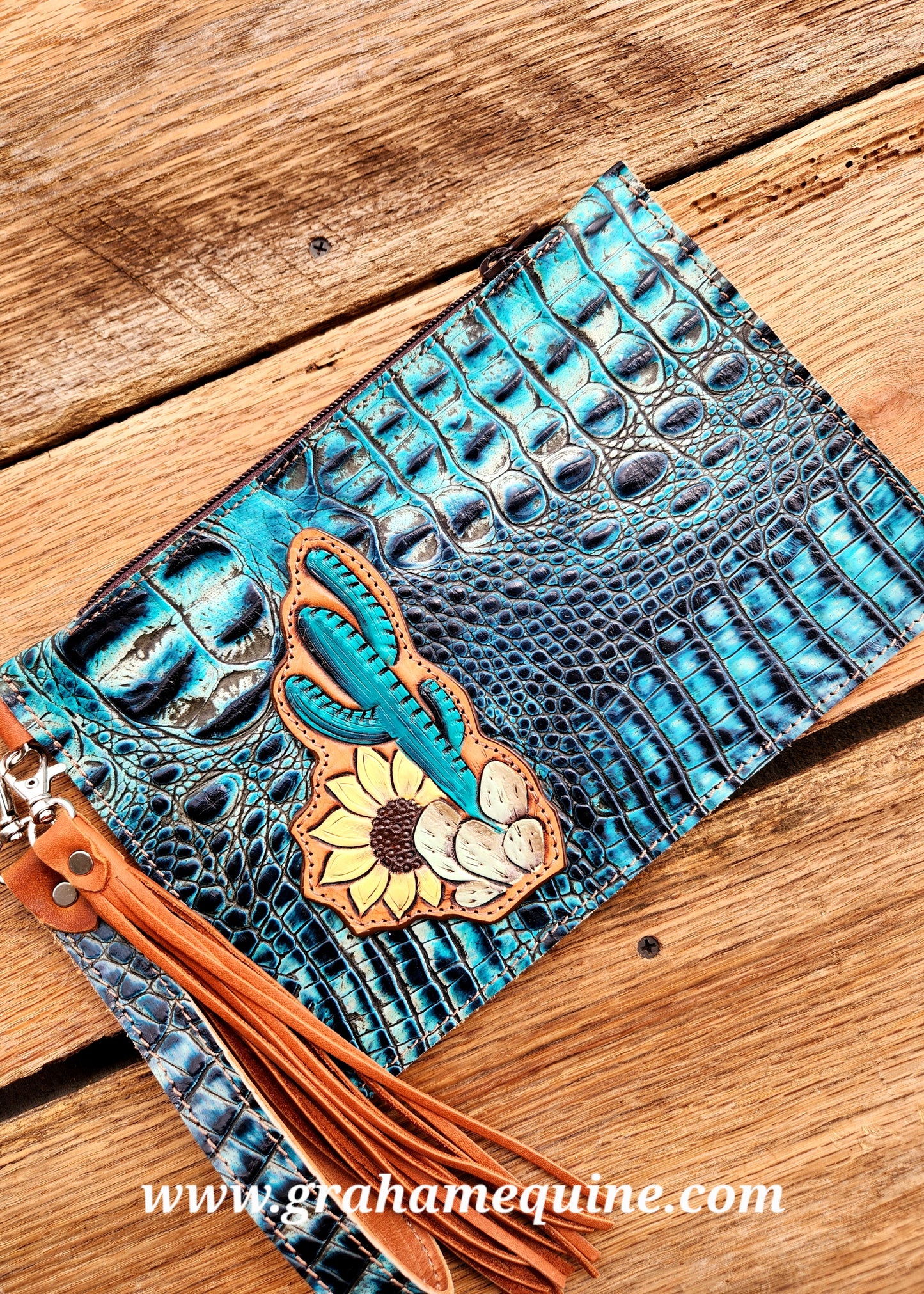 Small Leather Clutch/ Money Bag 10"x6.5"