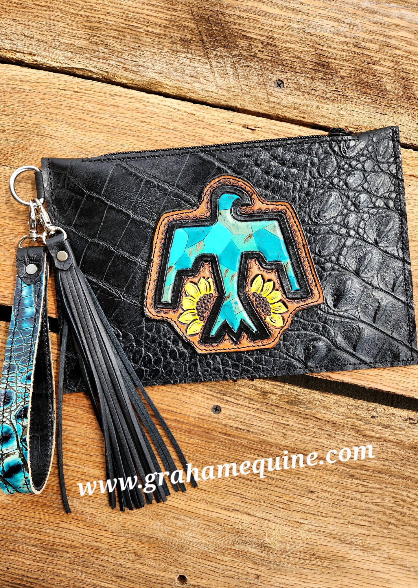 Small Leather Clutch/ Money Bag 10"x6.5"