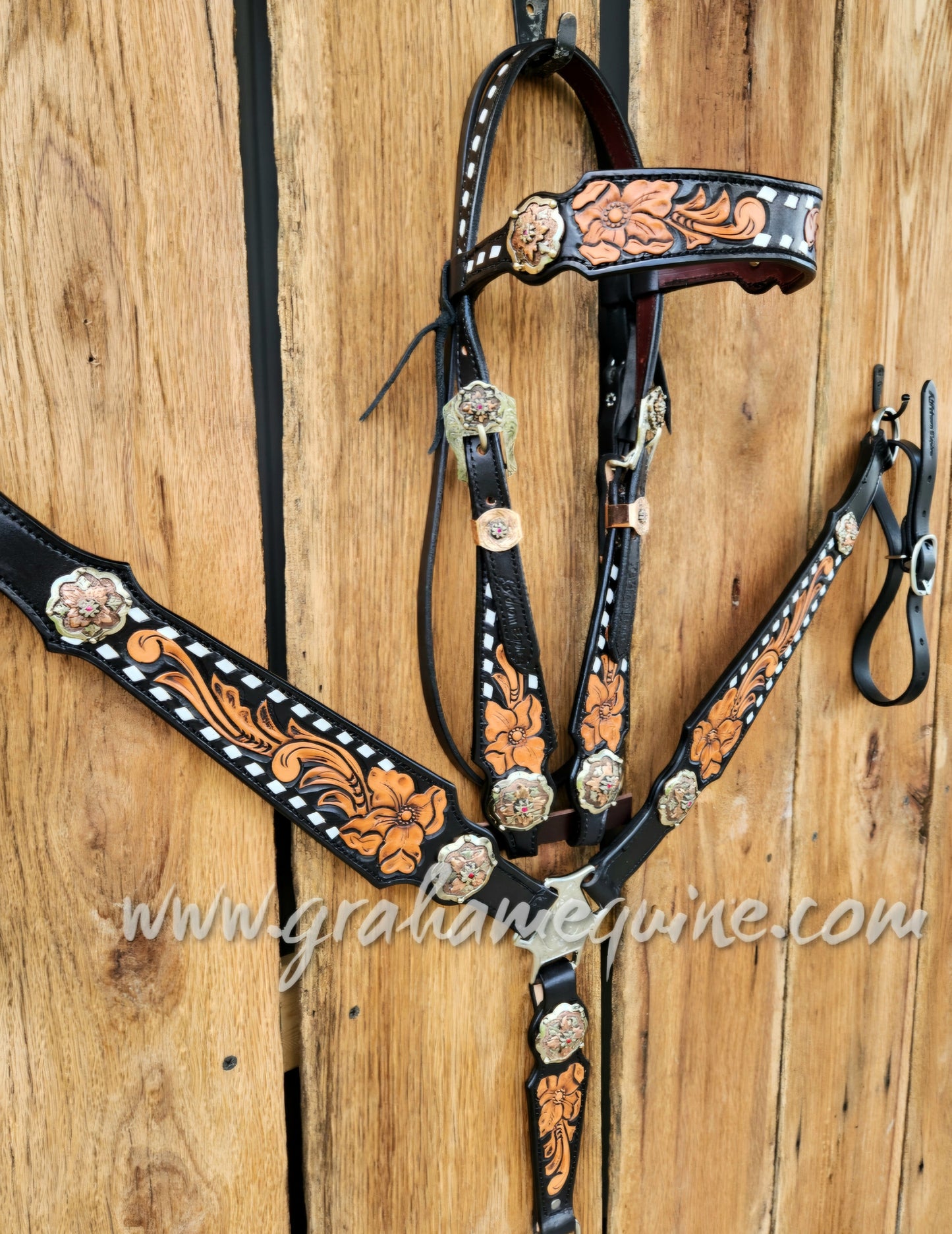 GE Signature set- Black Floral Buckstitch