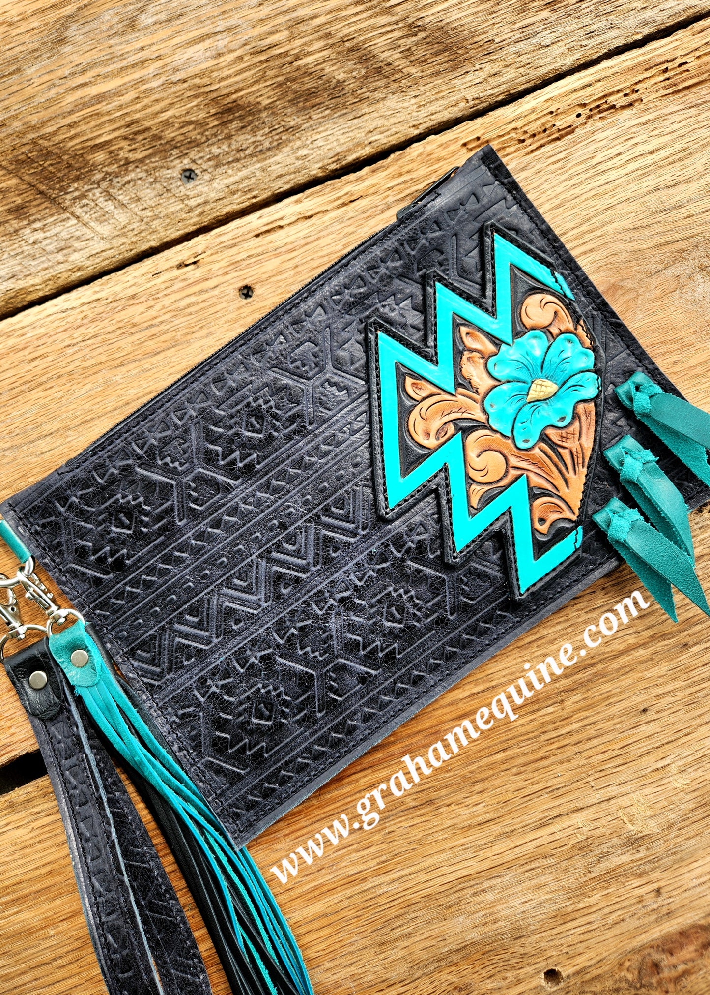 Small Leather Clutch/ Money Bag 10"x6.5"