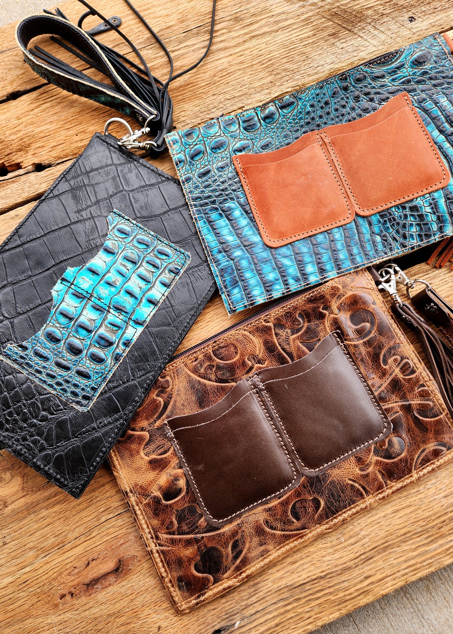 Small Leather Clutch/ Money Bag 10"x6.5"