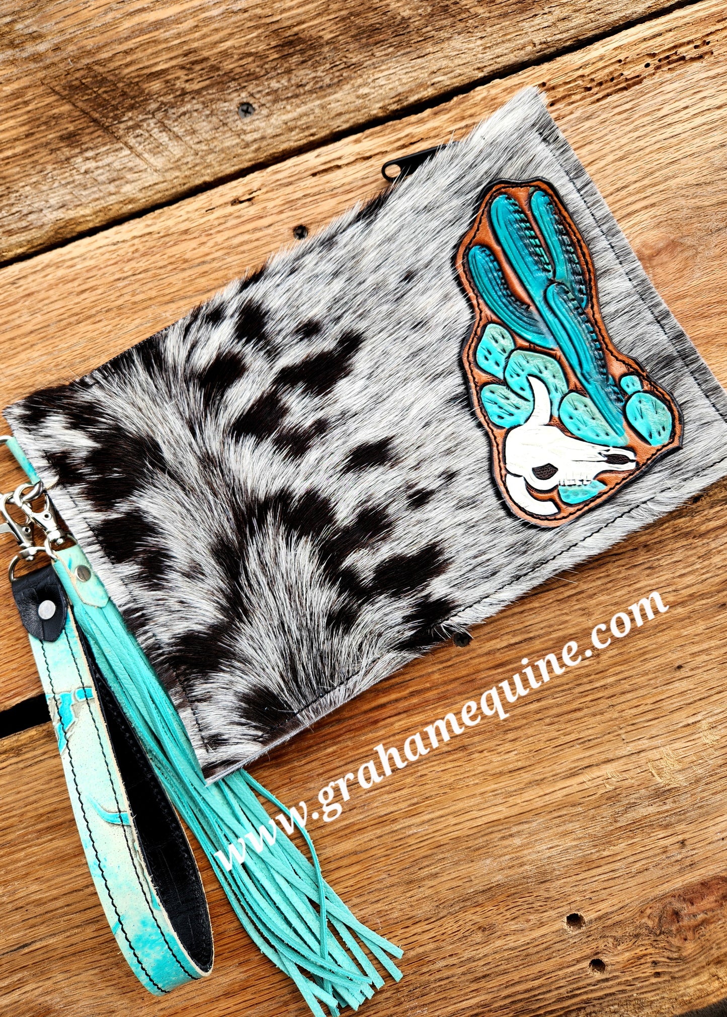 Small Leather Clutch/ Money Bag 10"x6.5"