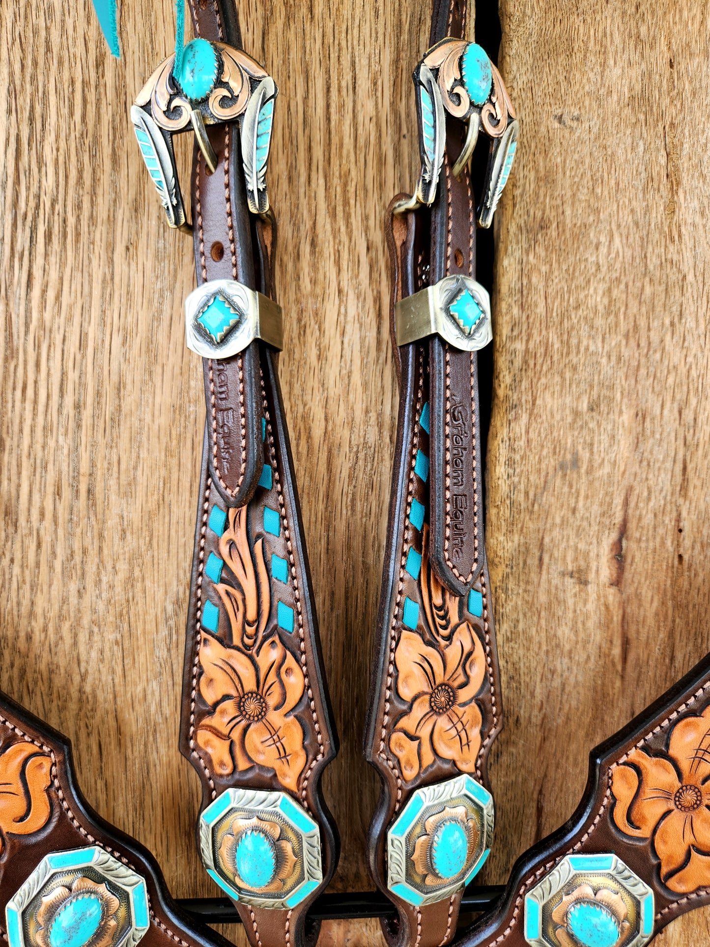 GE Signature Set- Floral Turquoise & Buckstitch