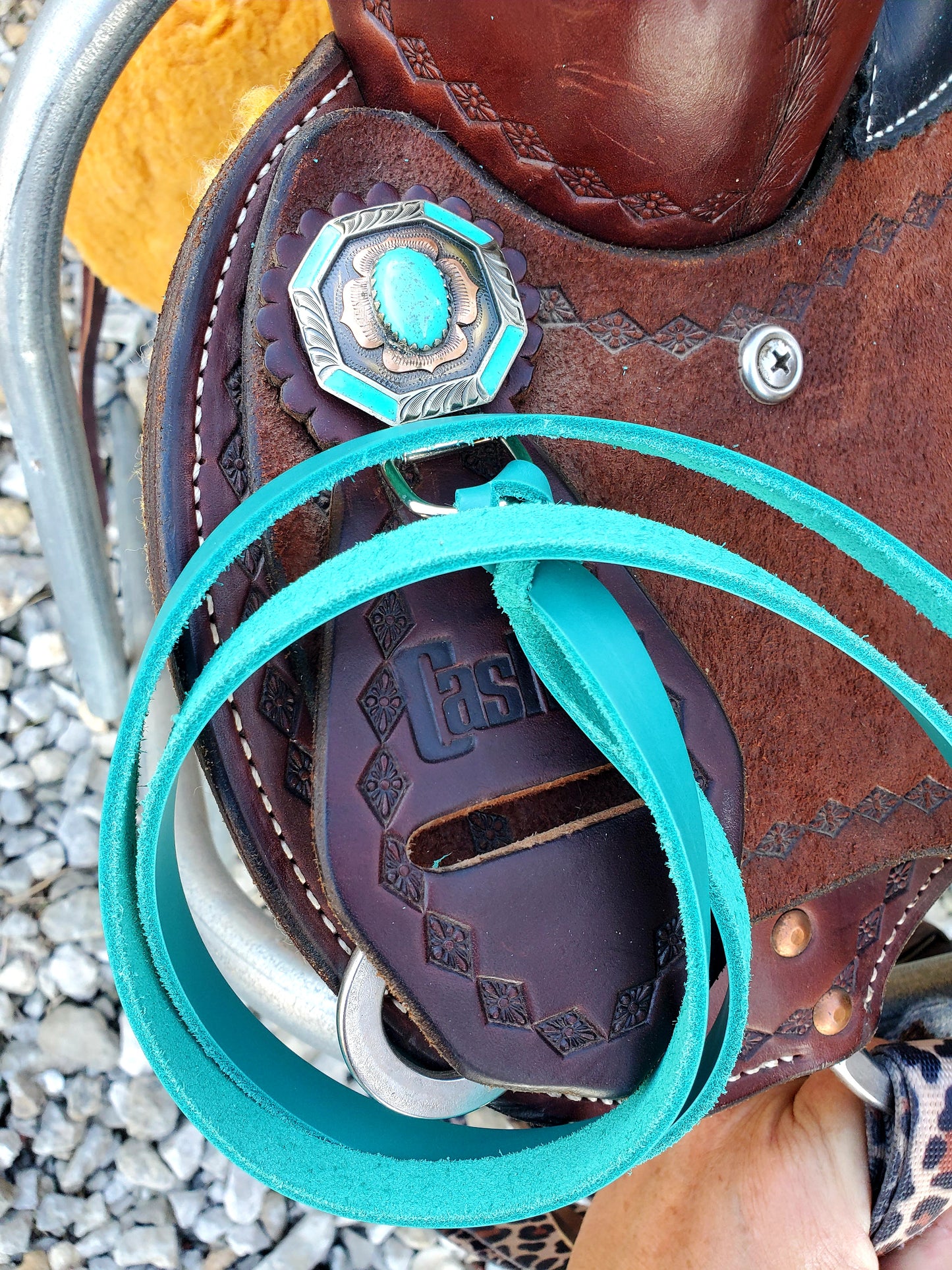 Turquoise Latigo Saddle Strings