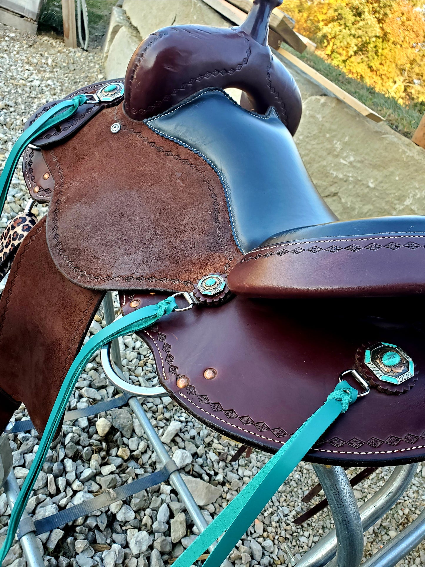 Turquoise Latigo Saddle Strings