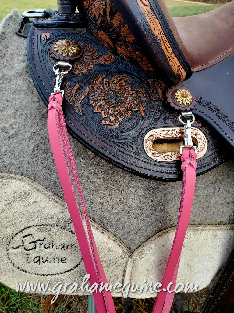 Bright Pink Latigo Saddle Strings