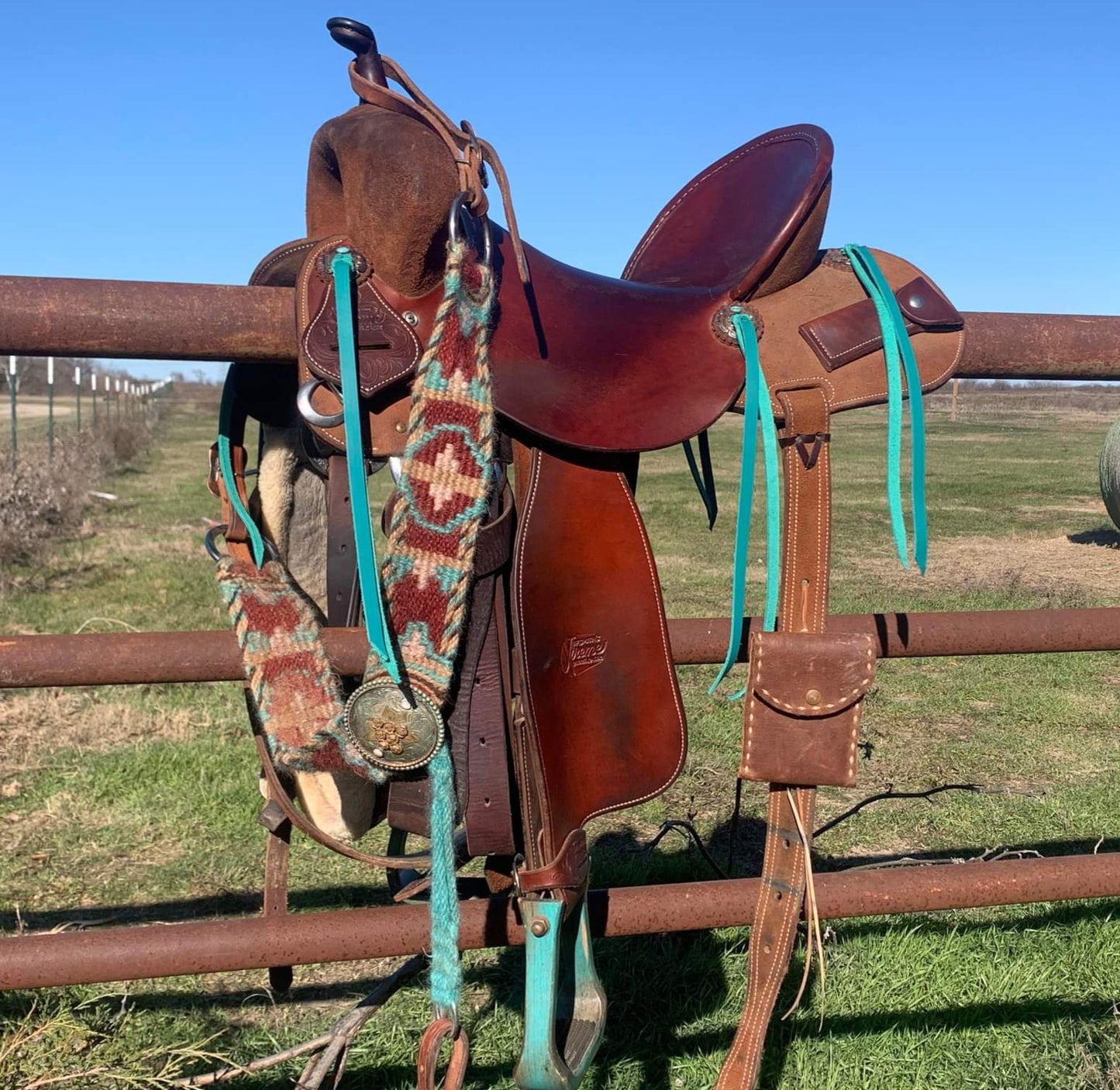 Turquoise Latigo Saddle Strings