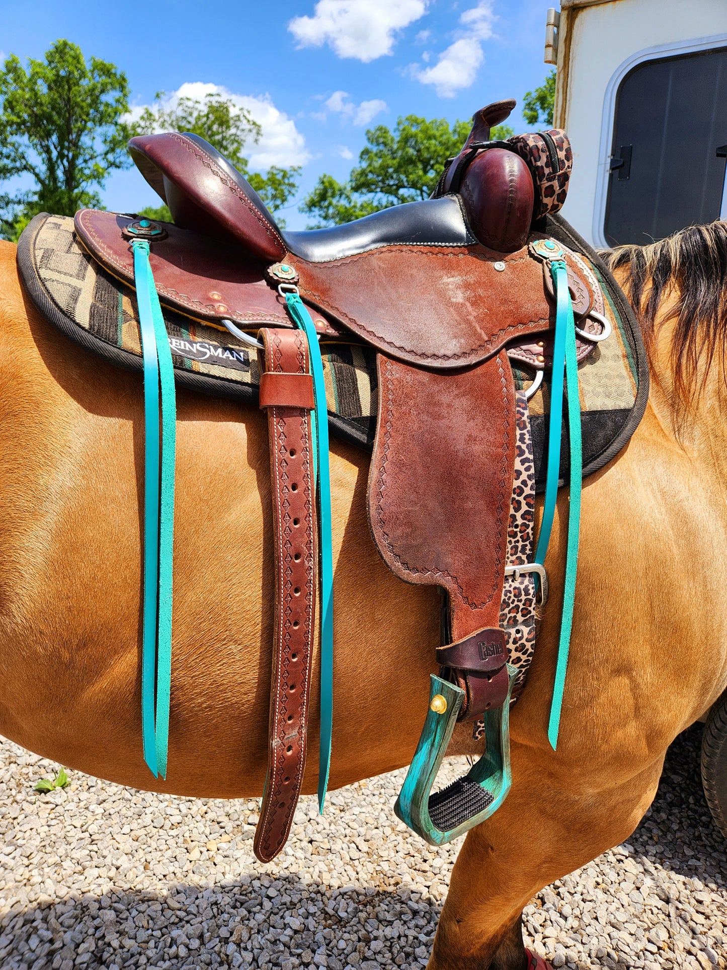 Turquoise Latigo Saddle Strings