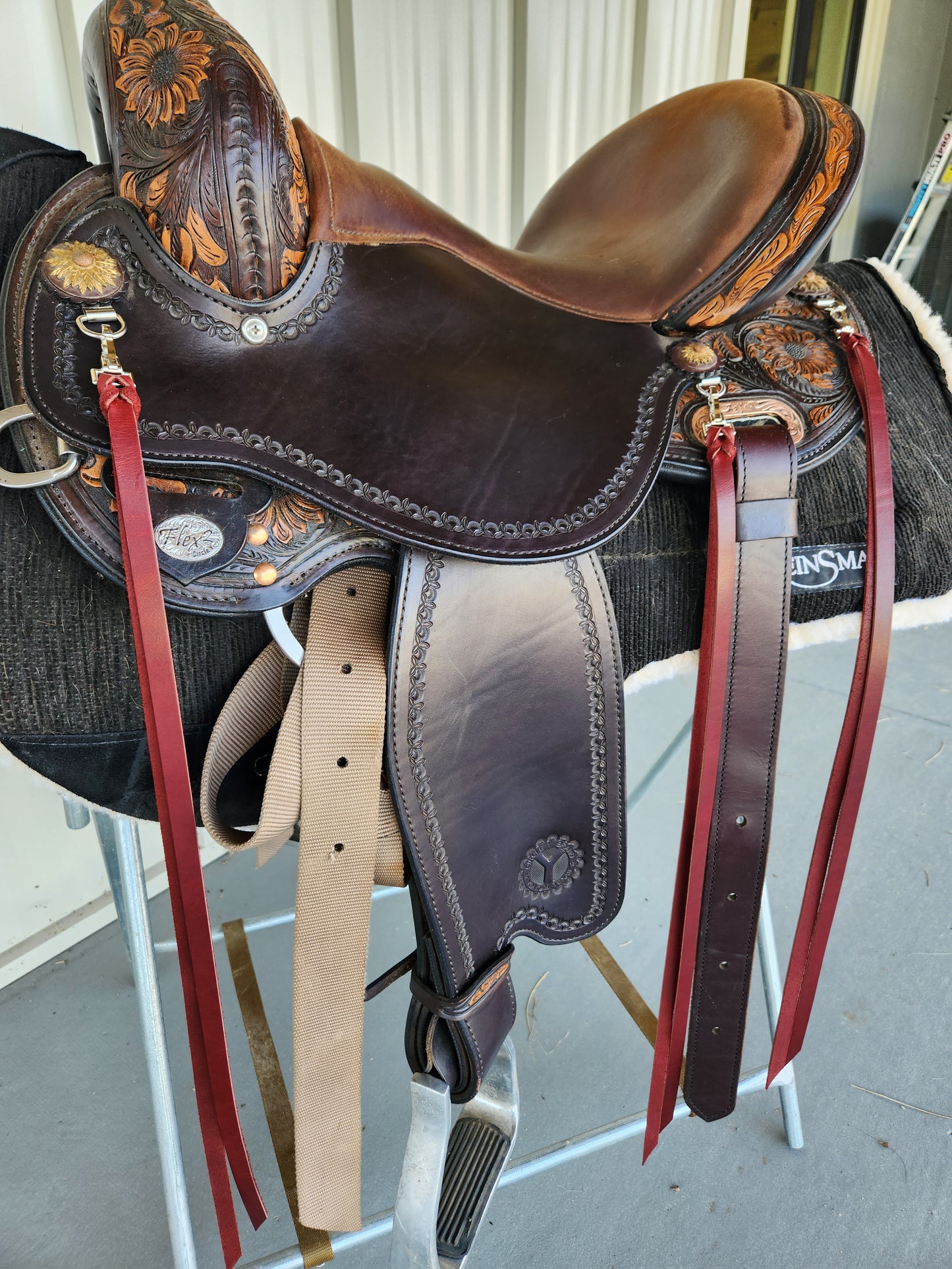Burgundy Latigo Saddle Strings