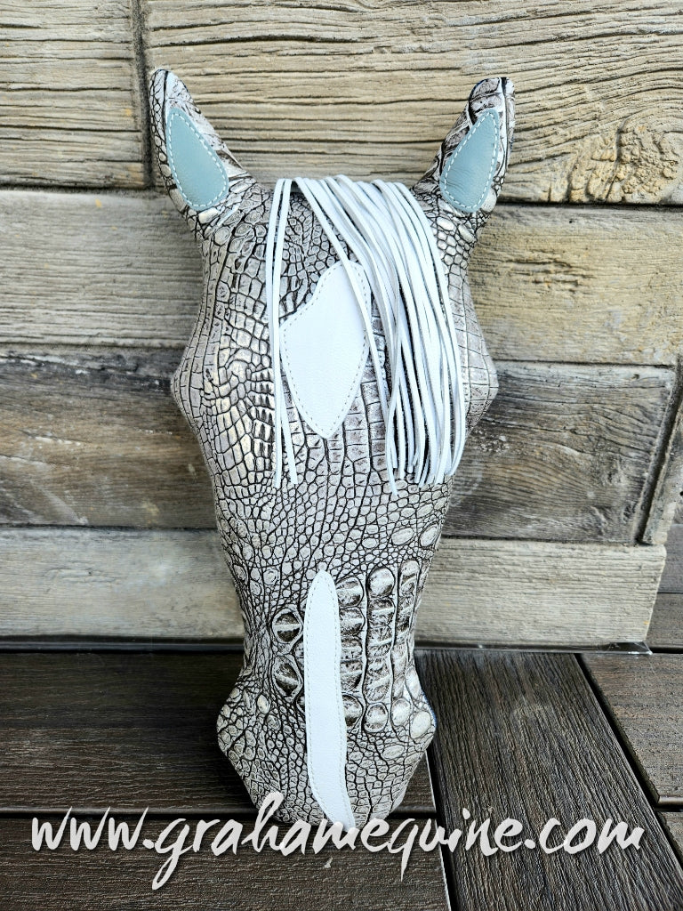 Pillow Ponies- Grey Silver Croc w/ Star & Stripe