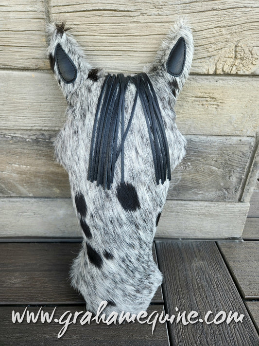 Pillow Ponies- Speckled Cowhide w/ Black Forelock