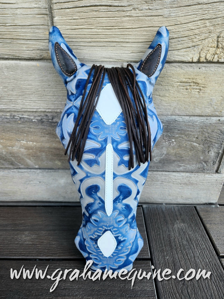 Pillow Ponies- Blue Cowboy Leather w/ Star, Stripe, & Snip