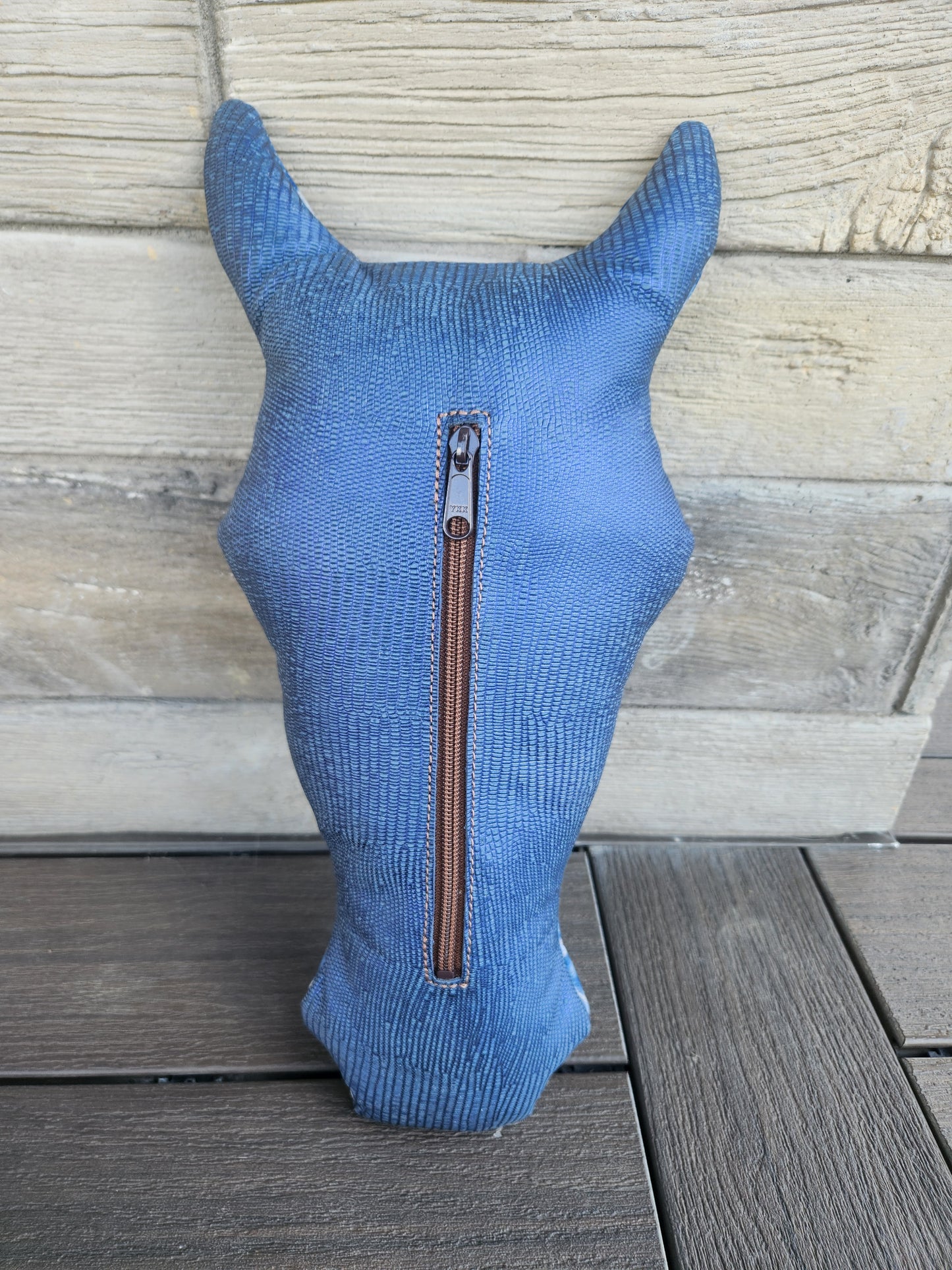 Pillow Ponies- Blue Cowboy Leather w/ Star, Stripe, & Snip