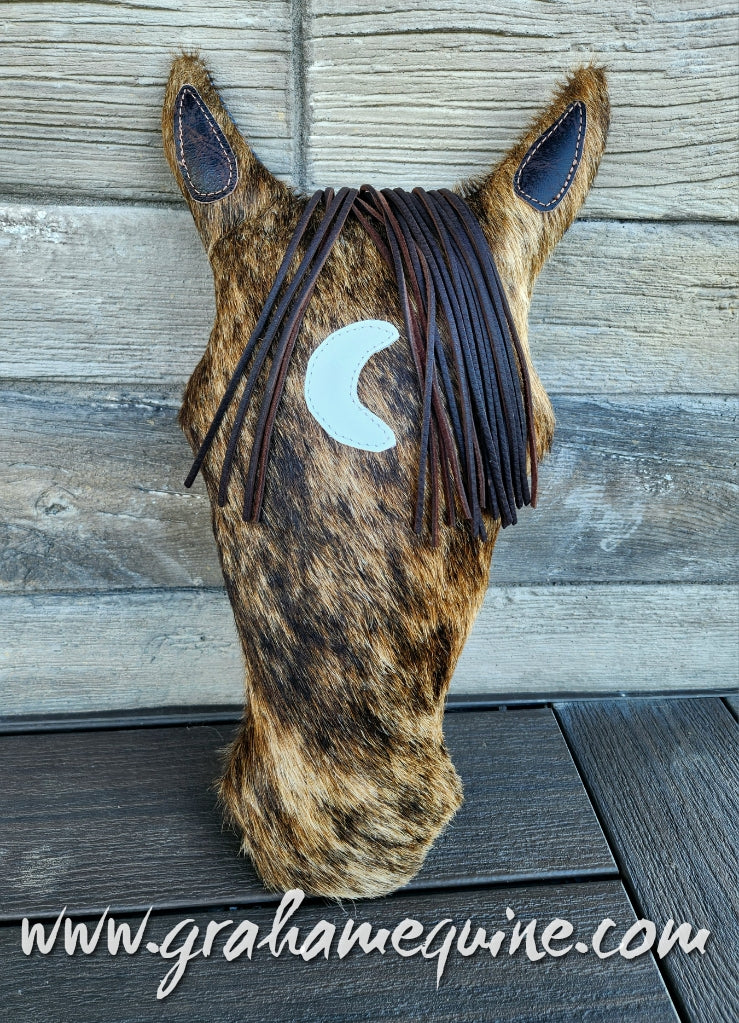 Pillow Ponies- Brown Cowhide w/ Star