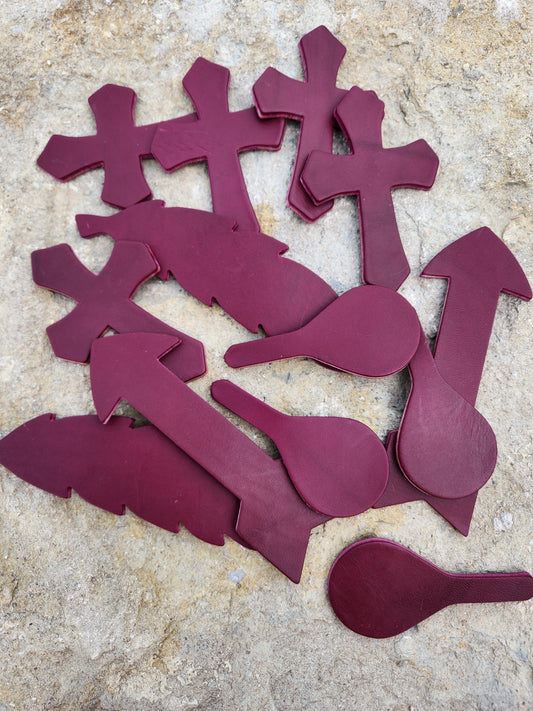 Purple Leather Scrap Shapes