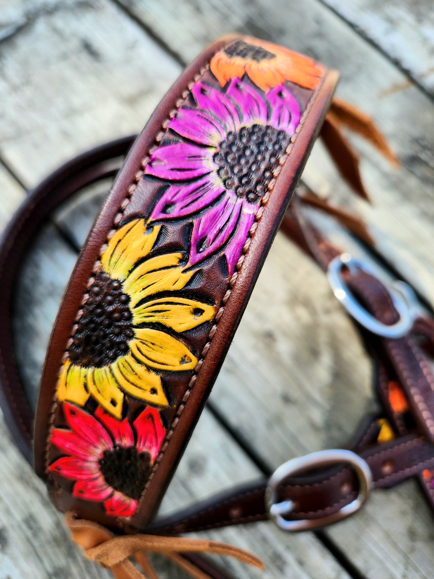 Colorful Sunflower Headstall