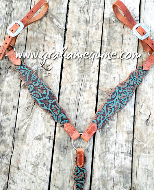 Turquoise Floral Breastcollar