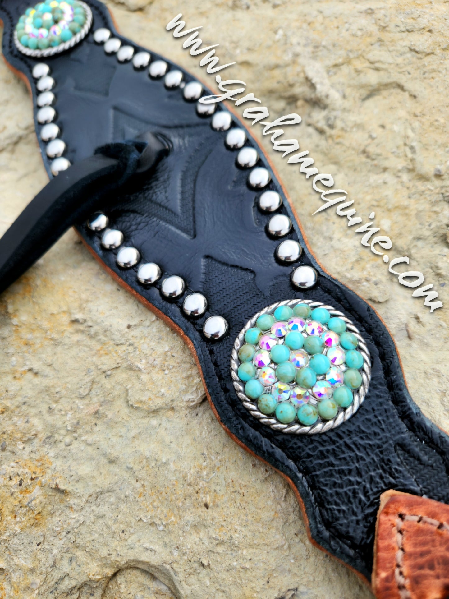 Black Cowboy Tooled Breastcollar