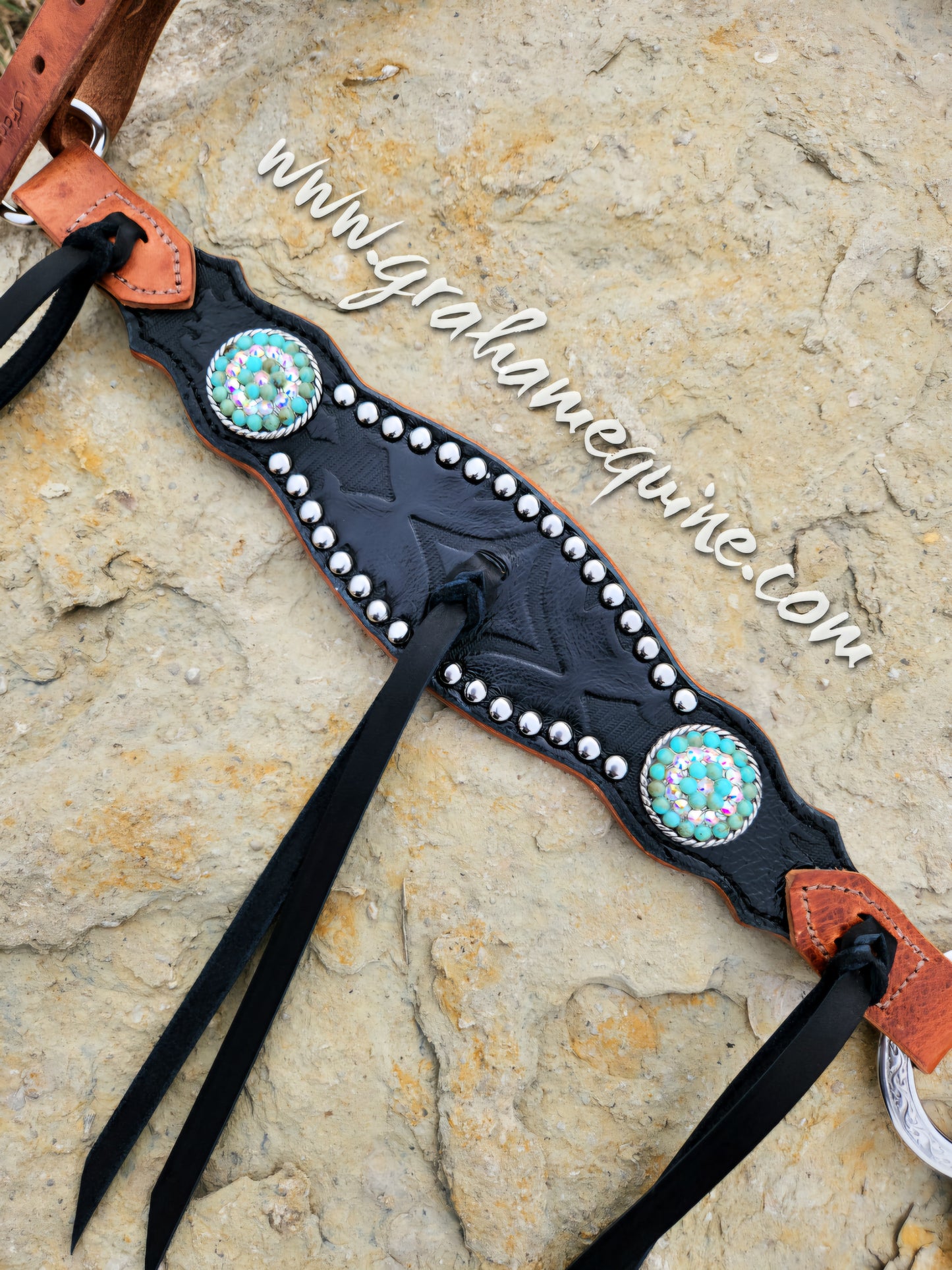 Black Cowboy Tooled Breastcollar