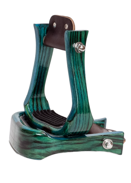 2" Wooden Stirrup TURQUOISE