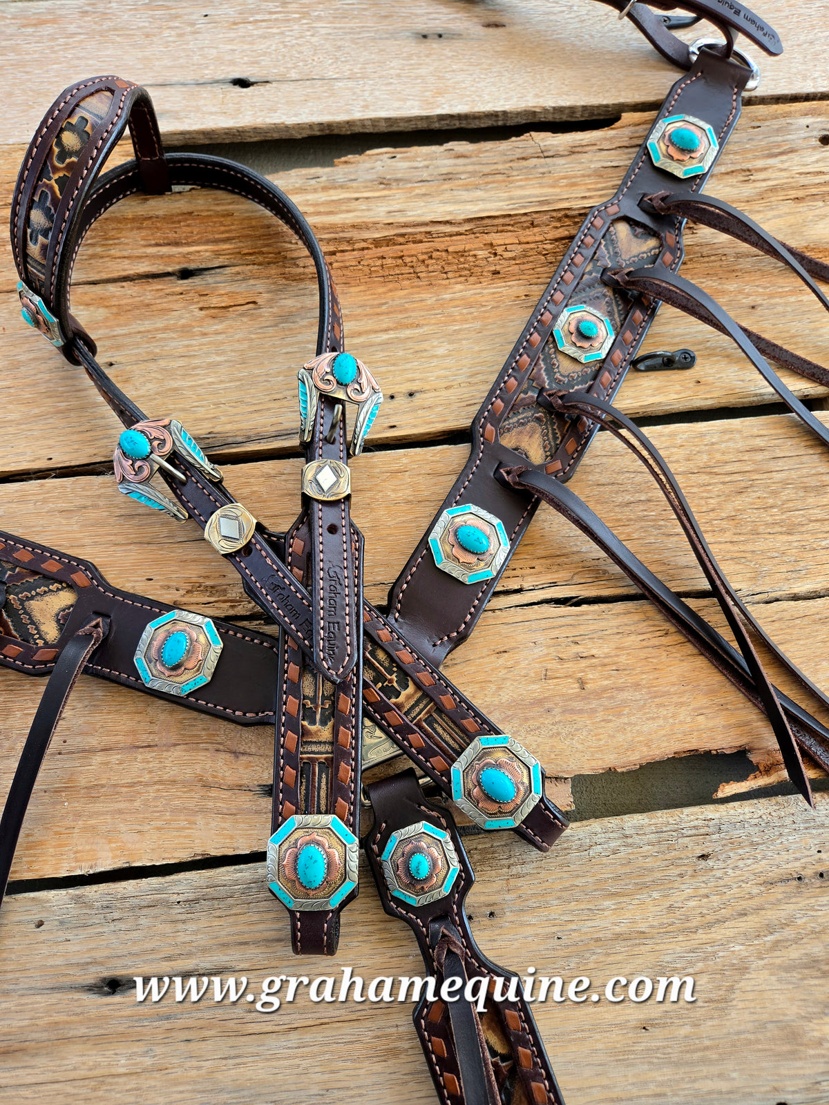 Chocolate & Turquoise Tack Set