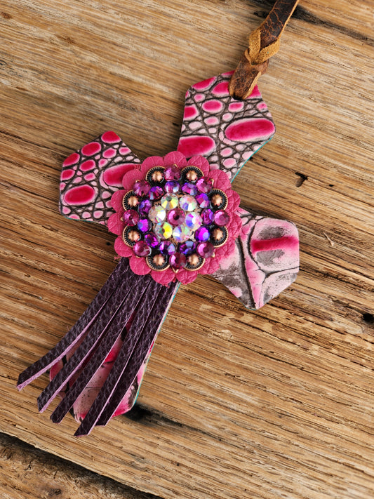 Pink Cross Fringe