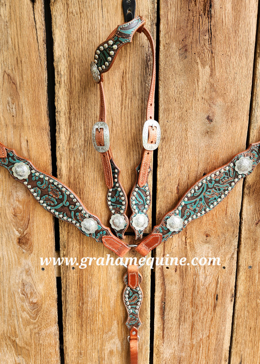 Cowgirl Basics Tack Set- Teal Floral