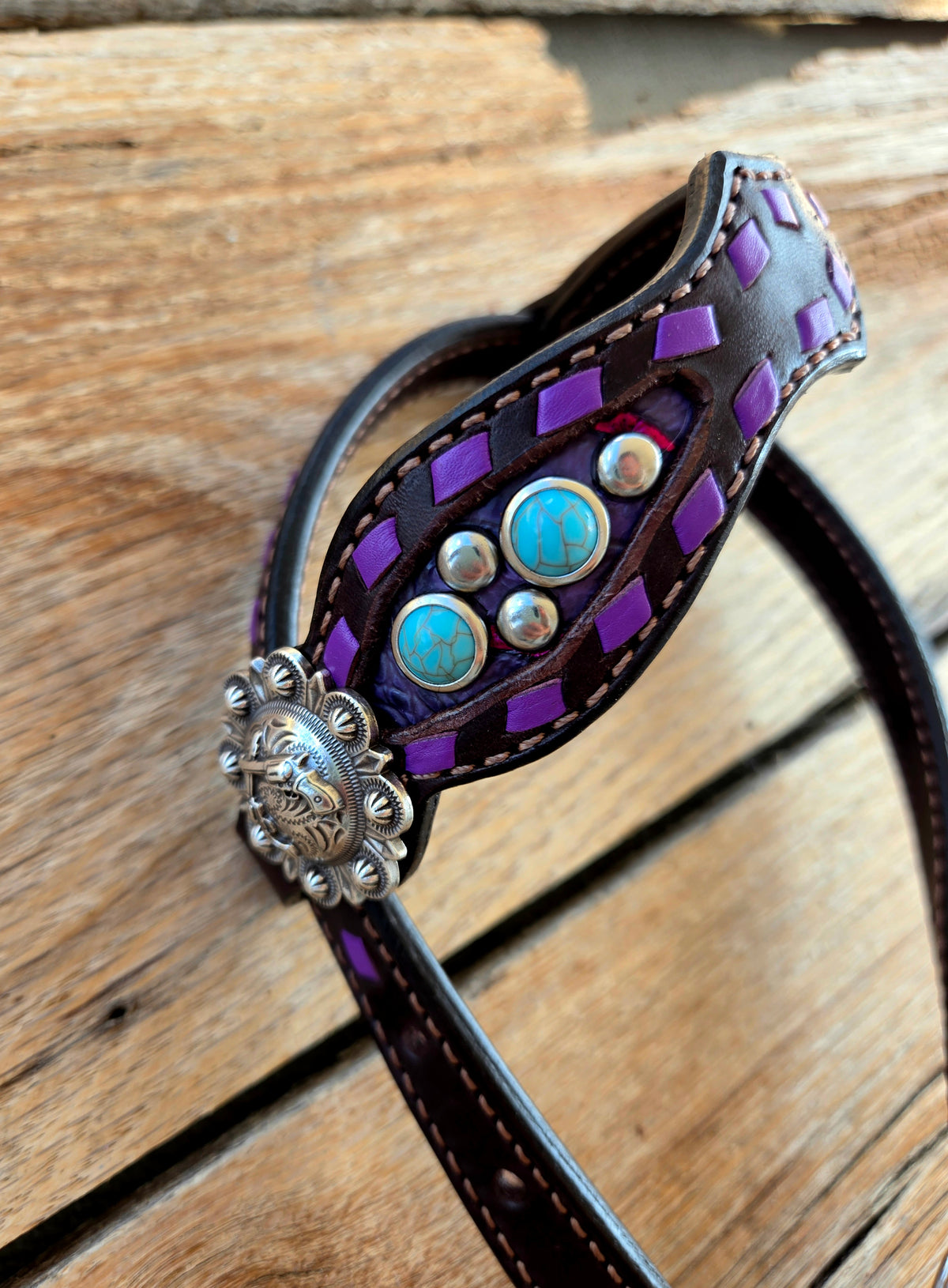 Purple Pistols Headstall