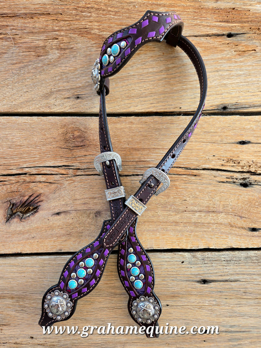 Purple Pistols Headstall