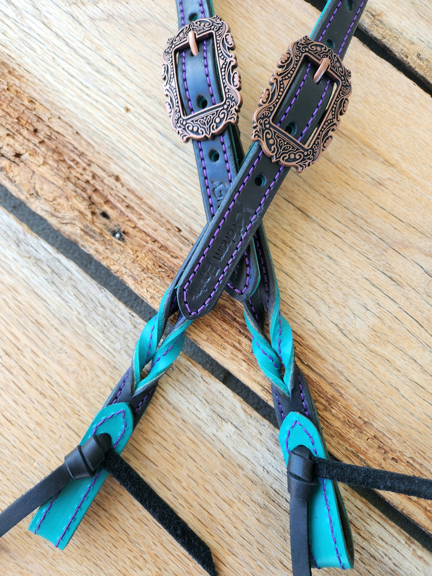 LG Turquoise & Black Headstall