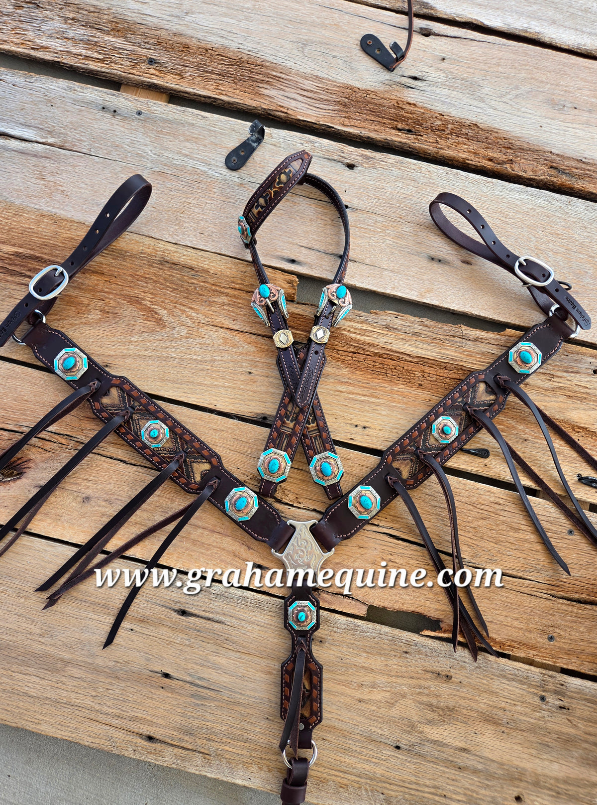 Chocolate & Turquoise Tack Set