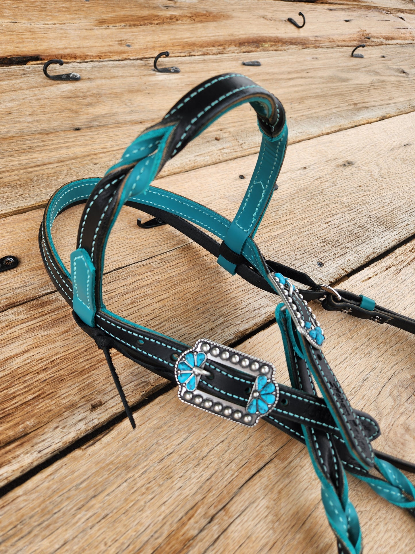 Black & Turquoise Browband