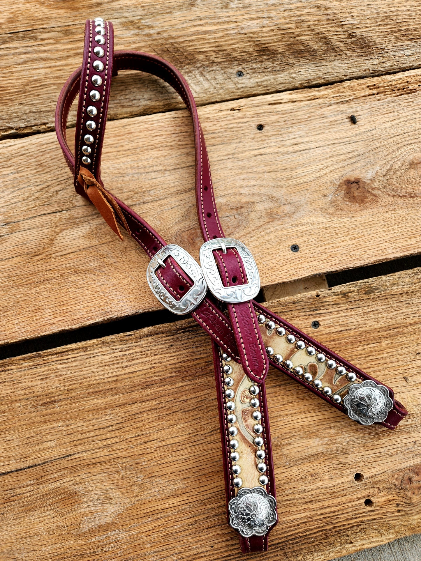 Wine colored Headstall- Small Blemish