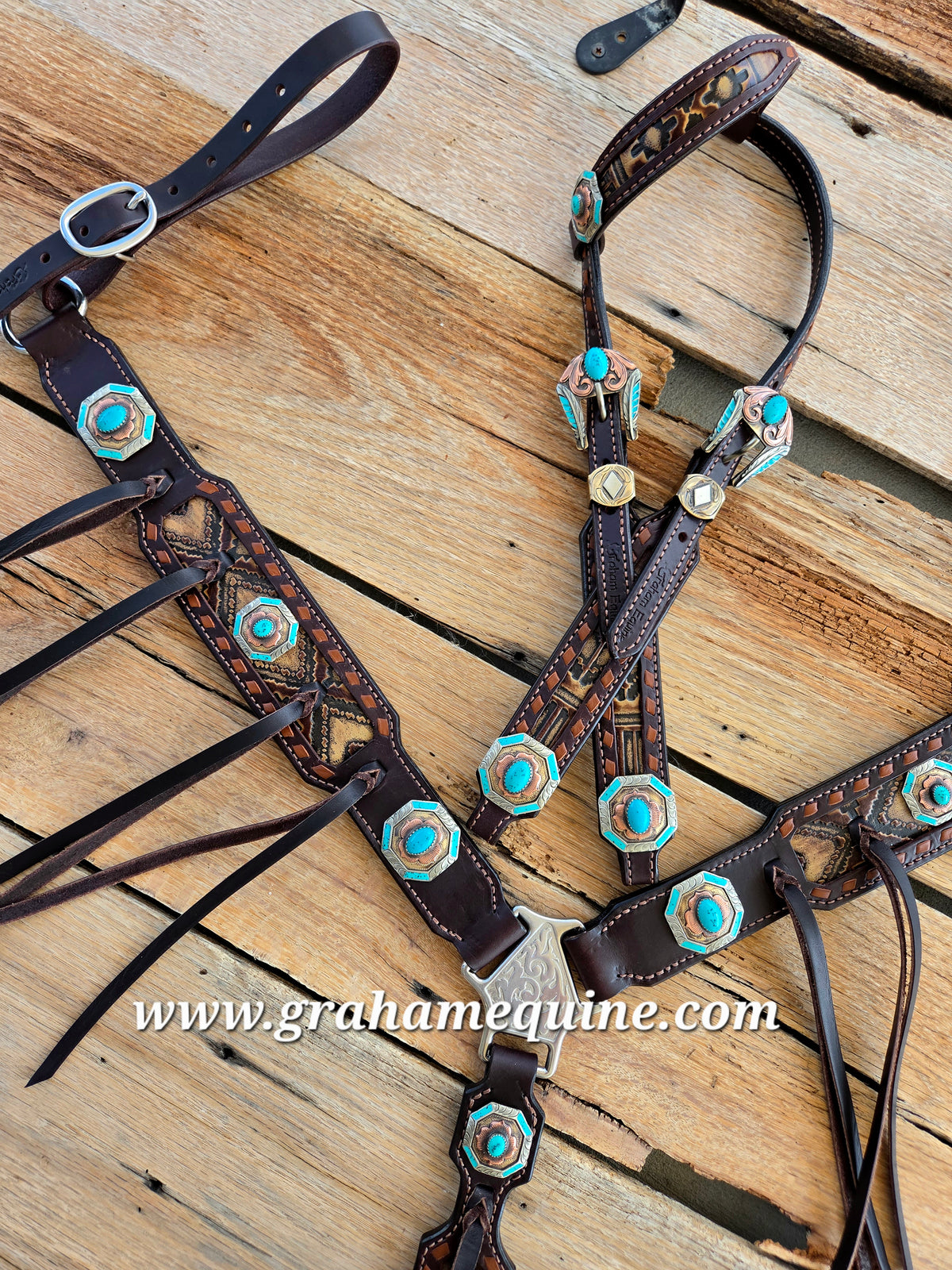 Chocolate & Turquoise Tack Set
