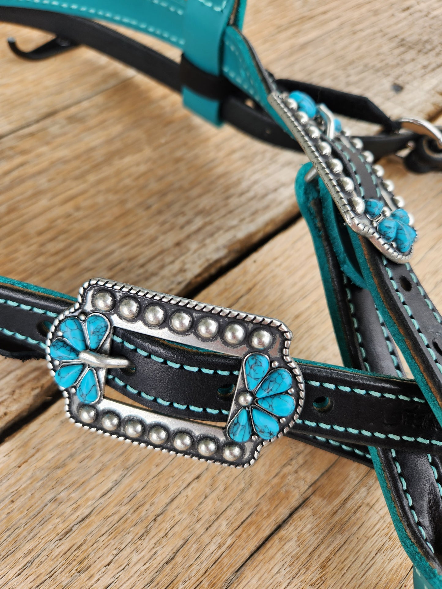 Black & Turquoise Browband
