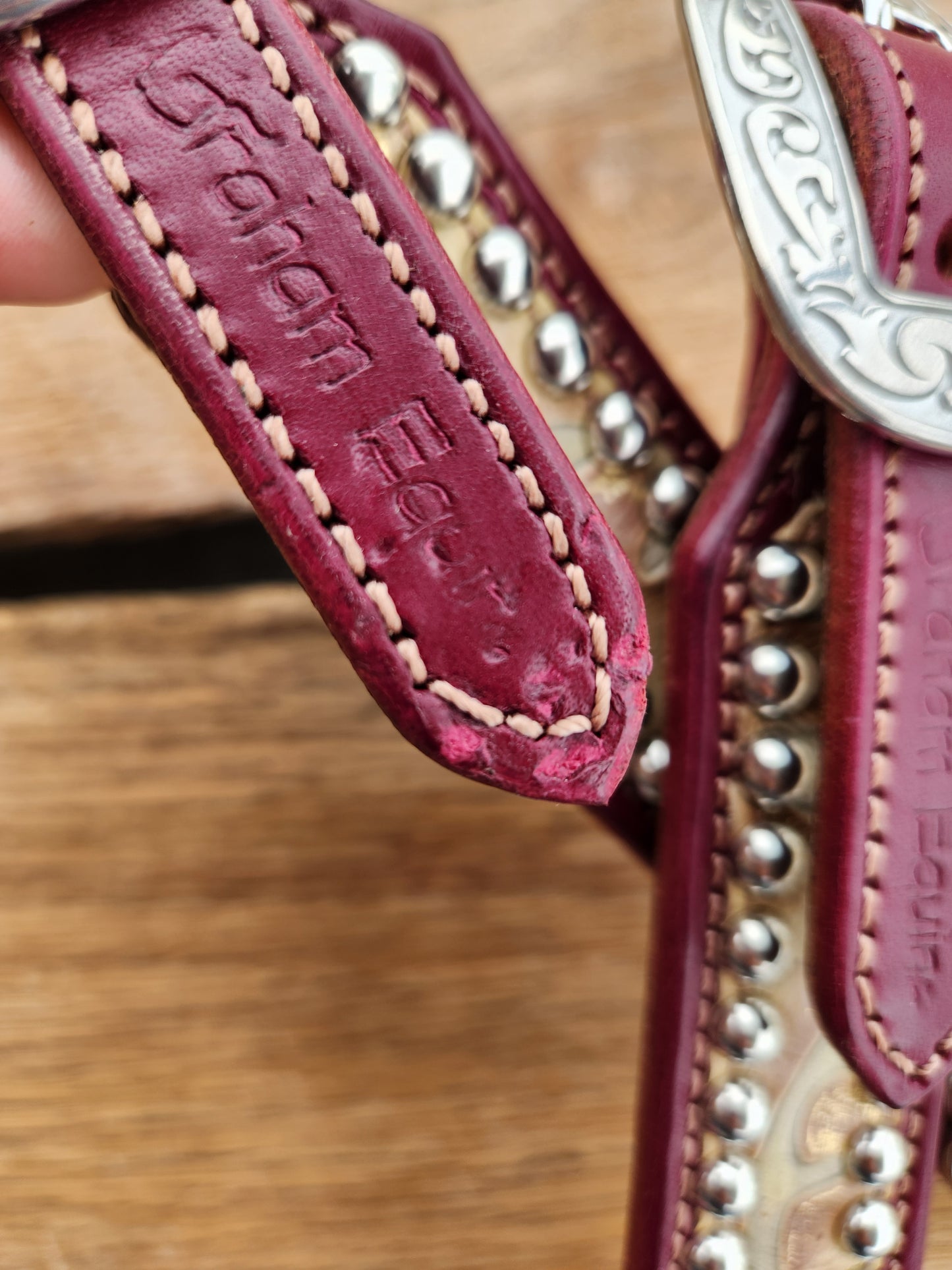 Wine colored Headstall- Small Blemish