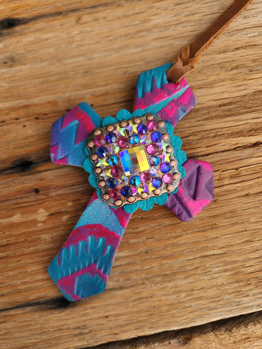 Purple Rio Cross, Square Bling