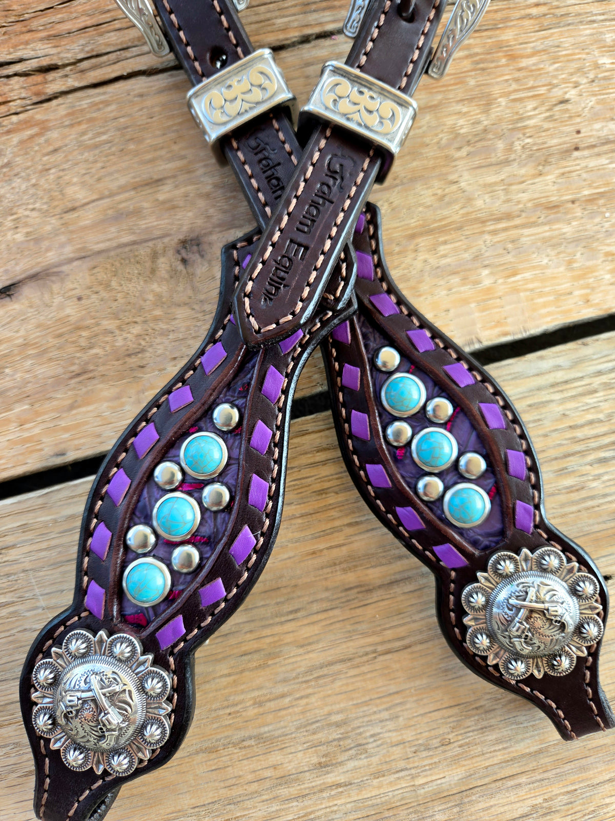 Purple Pistols Headstall