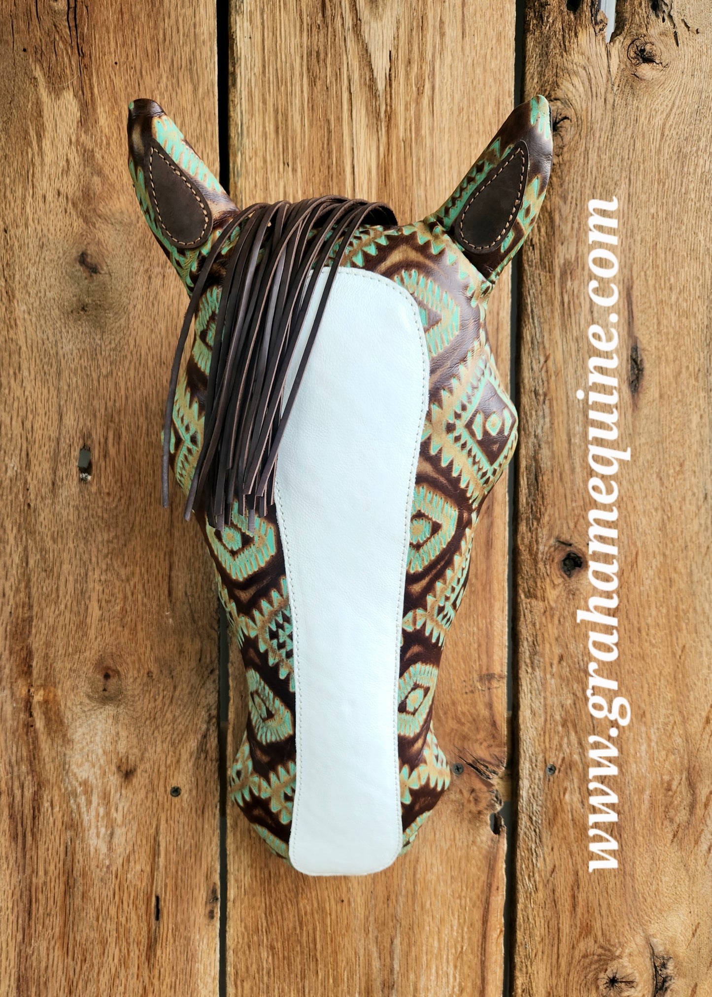 Pillow Ponies- Green Aztec Wide Blaze