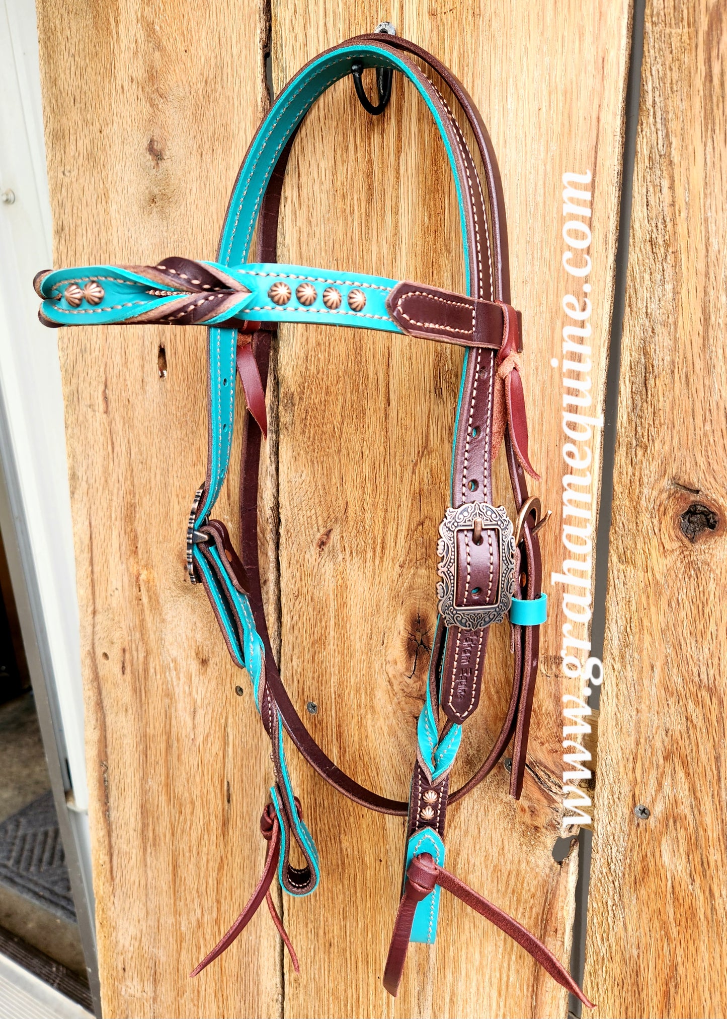Twisted Headstall - Turquoise